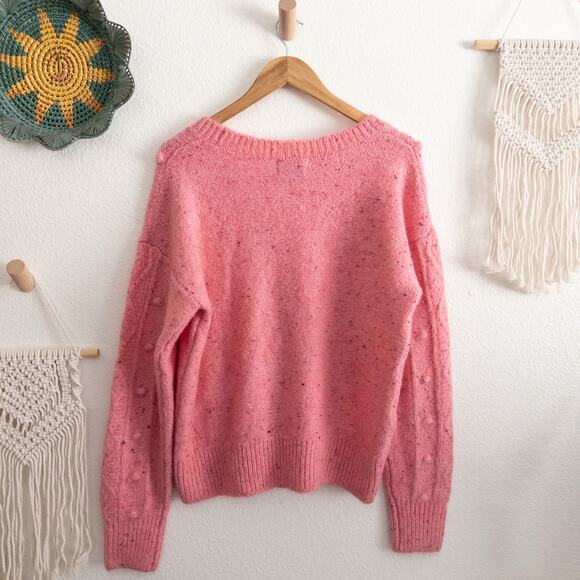 Old Navy Festive Craft Bright Pink Wool Blend Pullover Sweater Size Small Tall - Picture 4 of 8